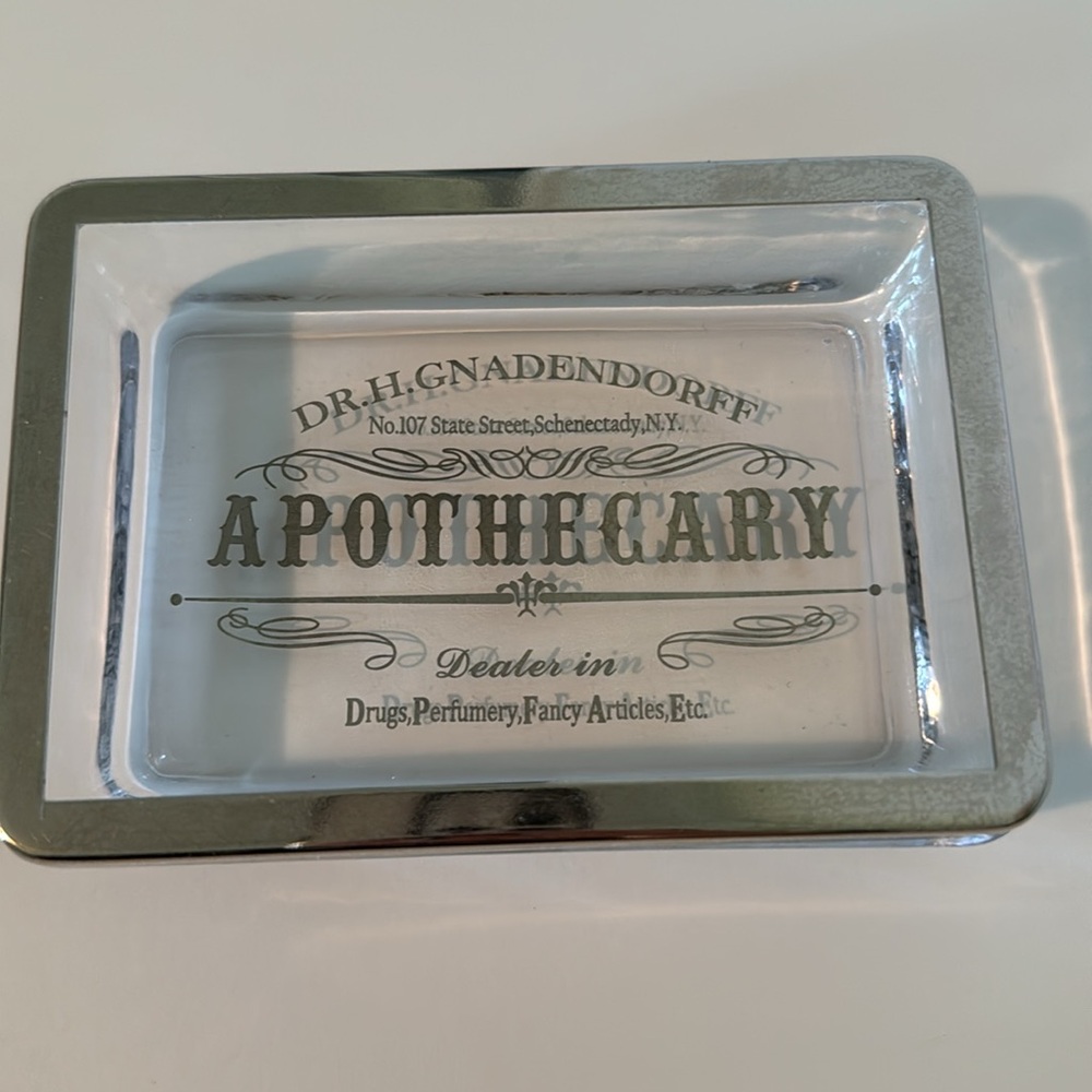 Silver Apothecary Soap Glass Tray Dish Apothecary Dish Dr H Gnadendorff
